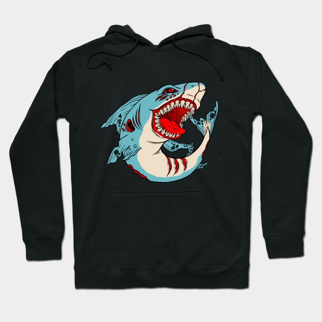 Zombie Shark Hoodie by OccultOmaStore